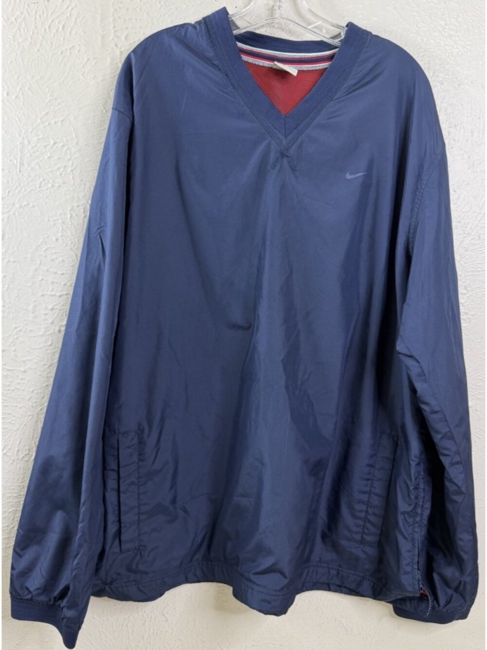 VTG 90s Nike Golf Jacket Men XXL Blue Pullover Windbreaker Crew Neck Nylon EUC